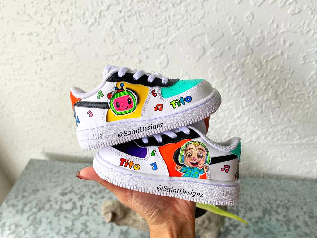 Infant shoes shops Af1 custom Coco Melon